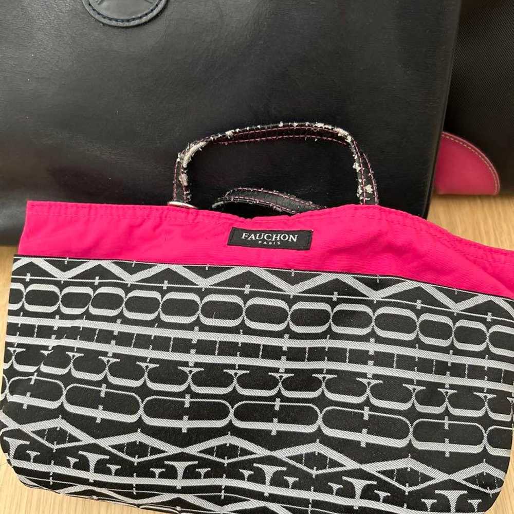 Longchamp bag set in navy and pink & three-piece … - image 4