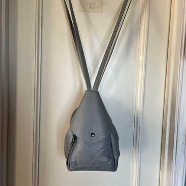 Andrea Cardone Backpack Gray Leather Shoulder Bag… - image 1