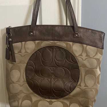 Coach Laura Signature online Sateen Tote Handbag (F18335)