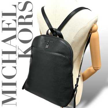 Michael Kors Backpack Black Logo Black Grain