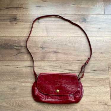 Il Bisonte Shoulder Bag Crocodile Embossed Red - image 1