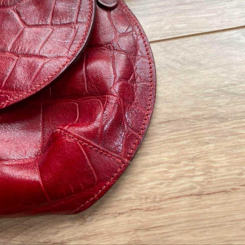 Il Bisonte Shoulder Bag Crocodile Embossed Red - image 4