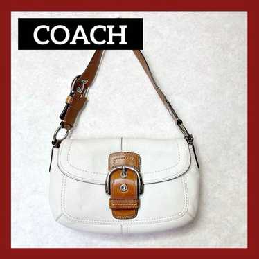 【Used】COACH Handbag Genuine Leather Bicolor Leathe