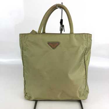 PRADA Nylon Logo Plate Handbag Tote Bag