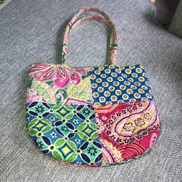 Vintage Vera Bradley patchwork quilted small tote… - image 1