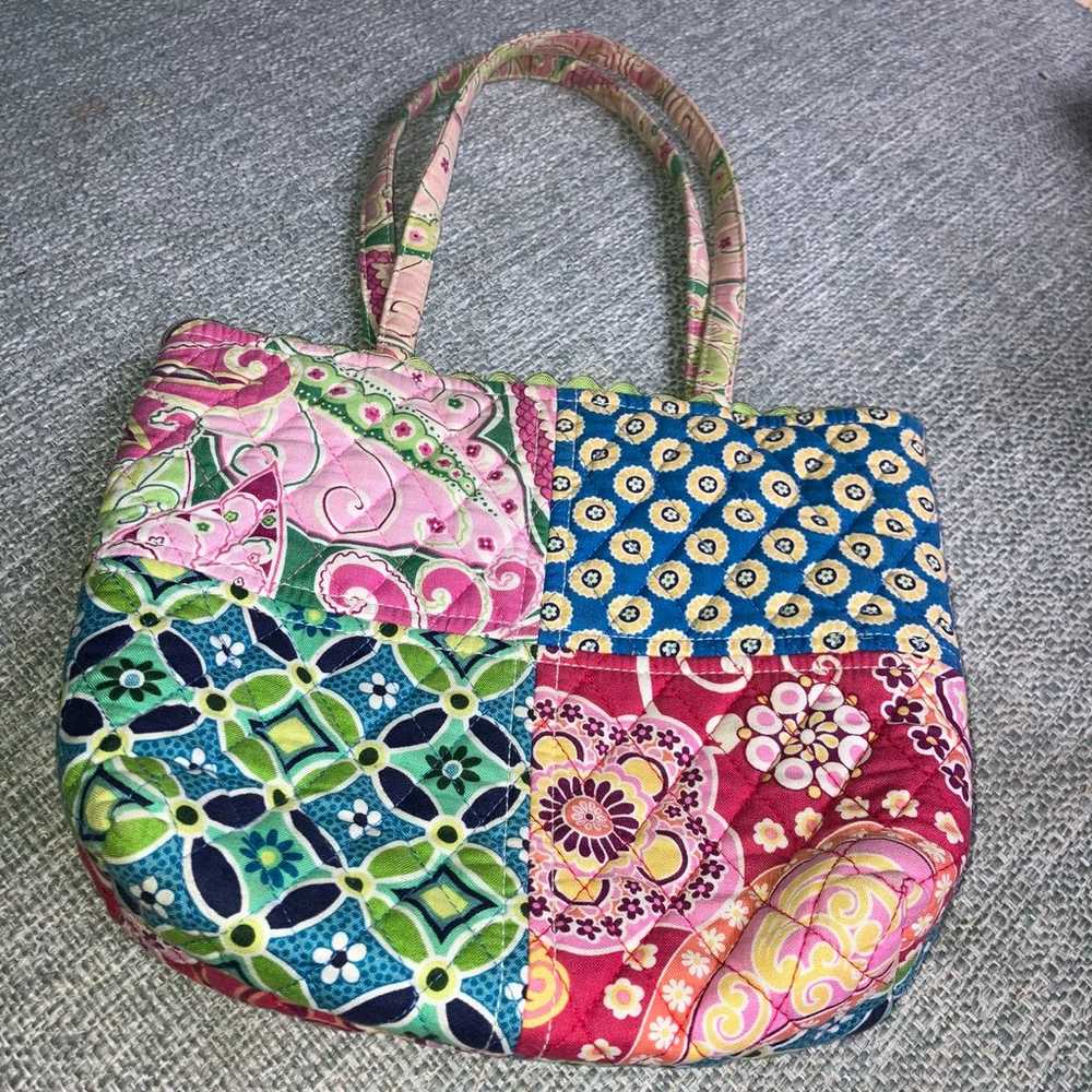 Vintage Vera Bradley patchwork quilted small tote… - image 2