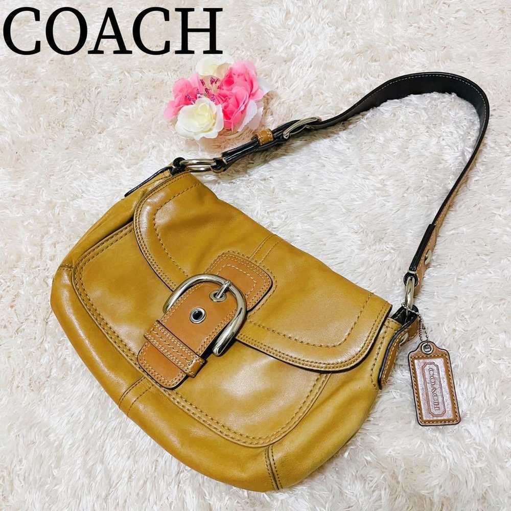 COACH Soho One-Shoulder Handbag Shoulder Bag Beig… - image 1