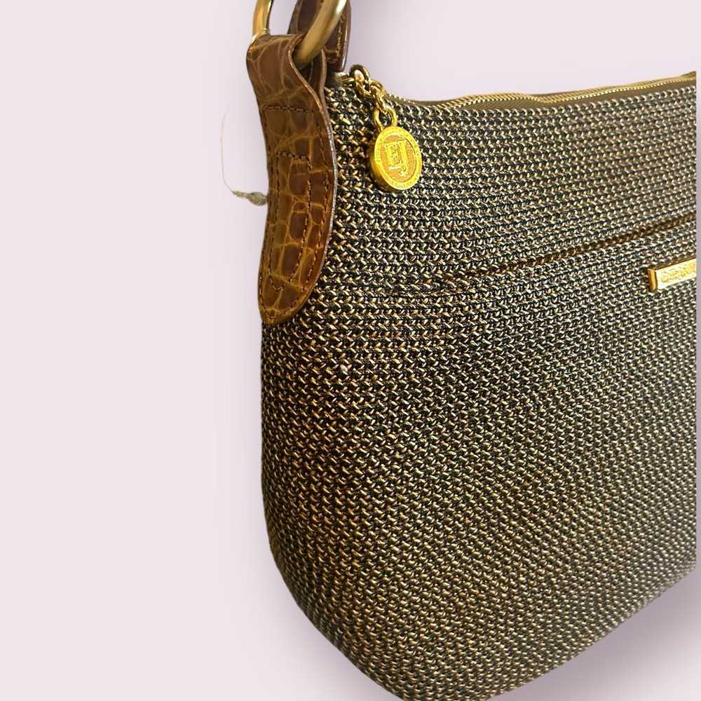 Eric Javits New York Squishee Raffia Gold Handbag - image 3
