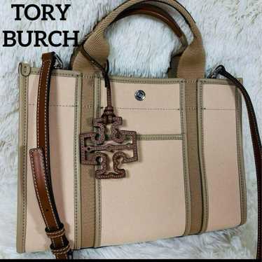 Tory Burch Twill Small Tree Bag 2W in excellent co