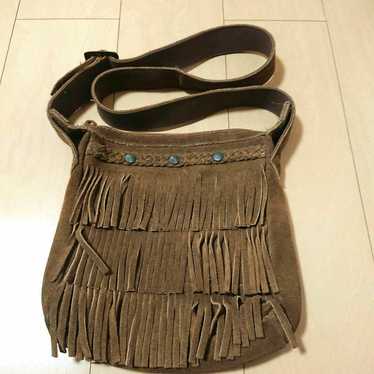 Minnetonka Fringe Shoulder Bag Brown Suede Leather