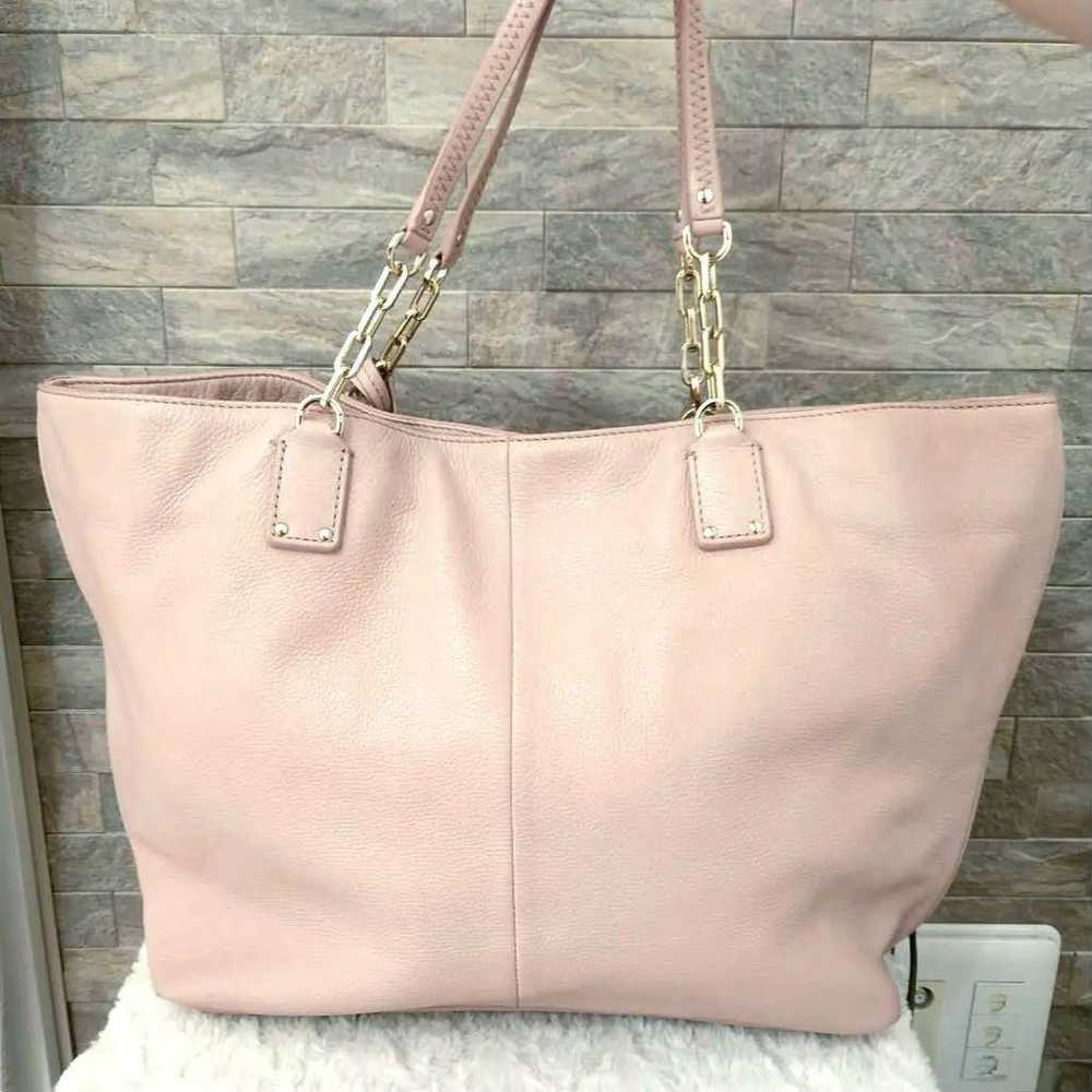 TORY BURCH Leather Tote Bag Shoulder Bag Pink - image 3