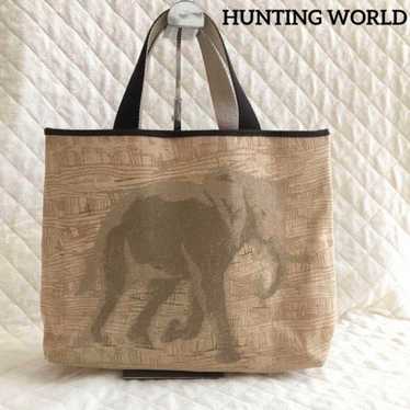 HUNTING WORLD Tote Bag Animal Print Hemp Elephant… - image 1