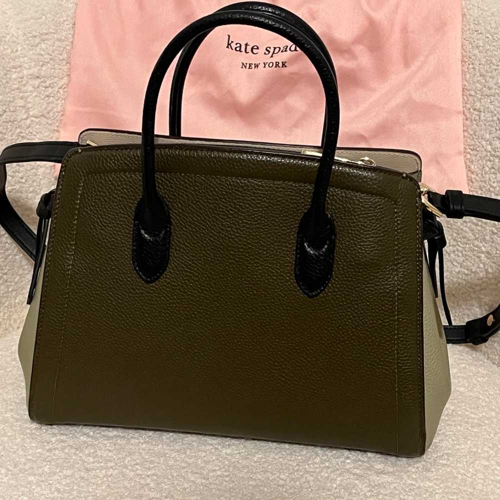 Kate Spade pebbled leather duo green satchel - image 2