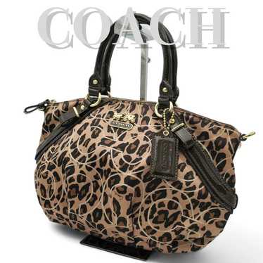 COACH Madison Leopard Print Animal Pattern Tote Ba