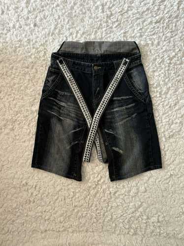 PPFM PPFM Suspender Denim Shorts