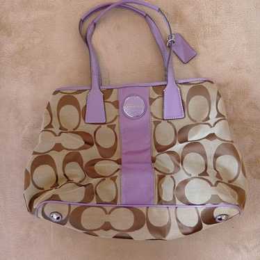 COACH bag in purple and beige