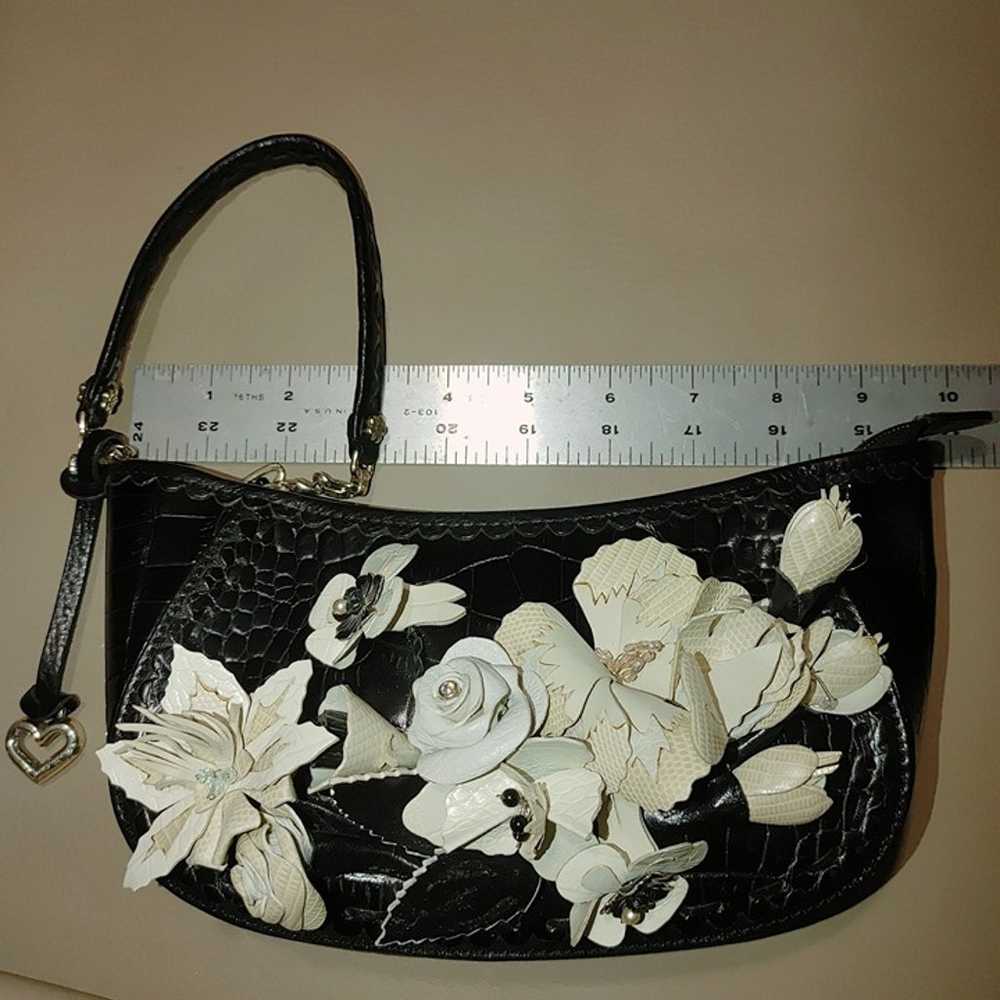 Brighton Leather Floral Embellished Black Retired… - image 4