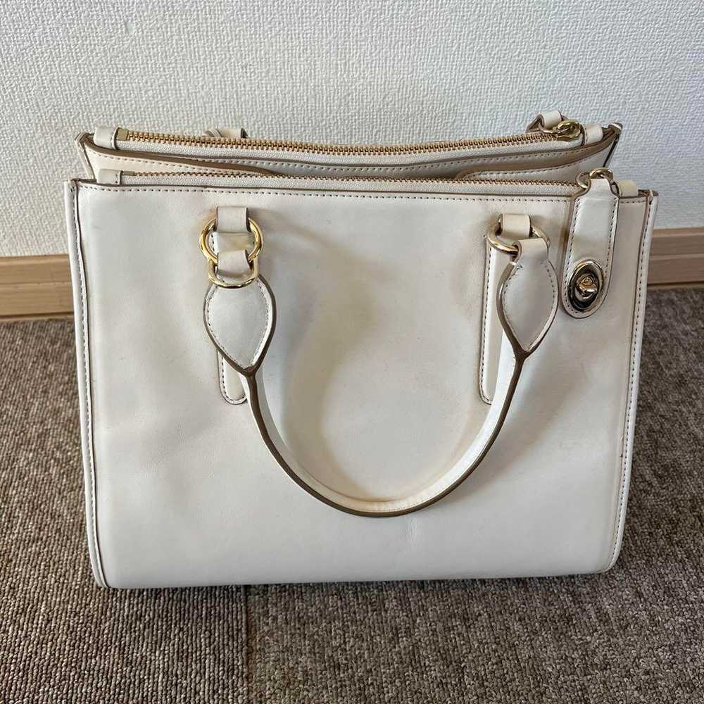 COACH White Leather Handbag - image 4