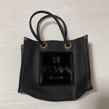 FENDI Black Leather Tote Bag