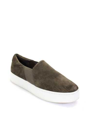 Vince Womens Suede Round Toe Platform Slip-On Walk