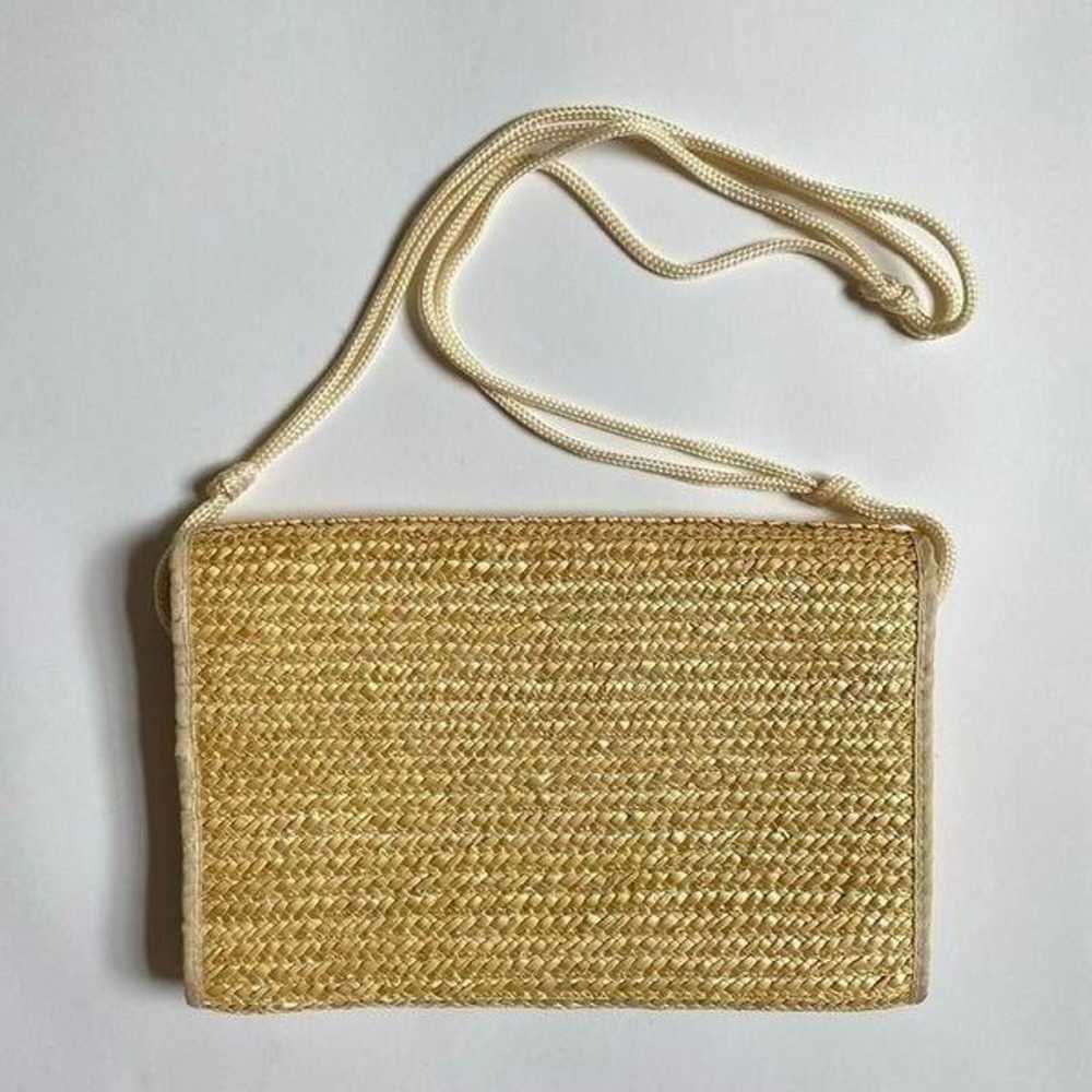 Vintage straw shoulder bag - image 2