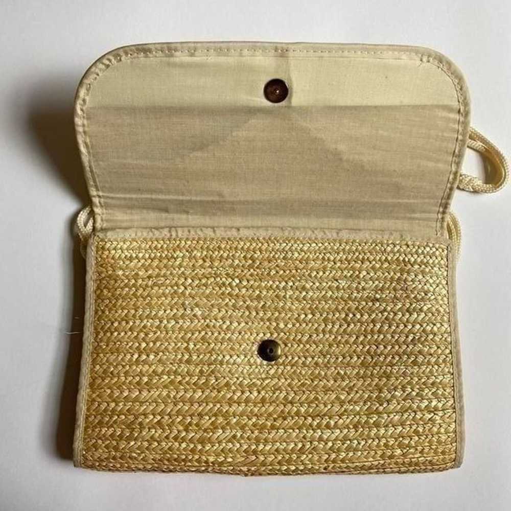 Vintage straw shoulder bag - image 3