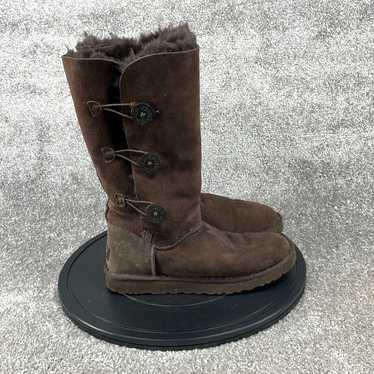 Ugg Brown Suede UGG Bailey Button Triplet Pull On… - image 1