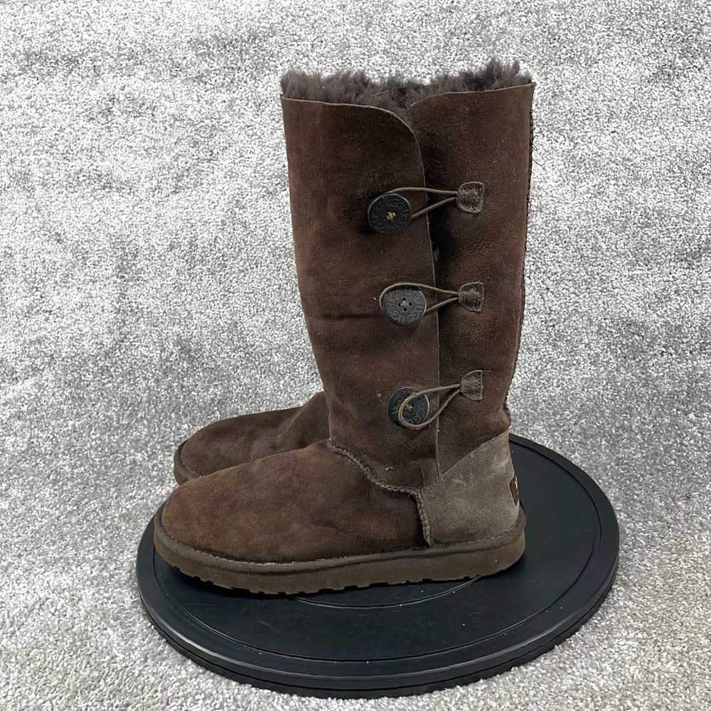 Ugg Brown Suede UGG Bailey Button Triplet Pull On… - image 3