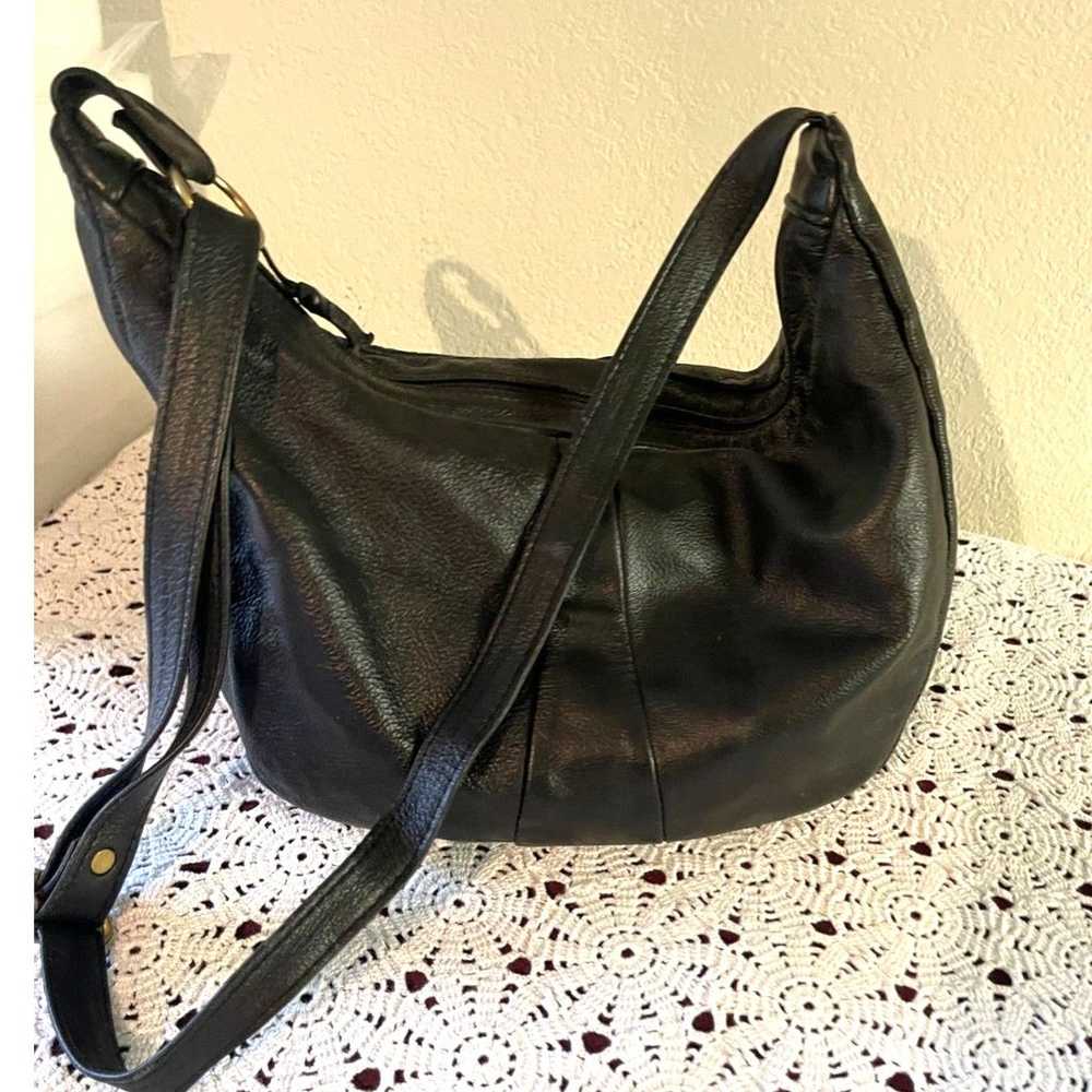 Vintage Highland Leather Black Boho Bohemian Hobo… - image 2