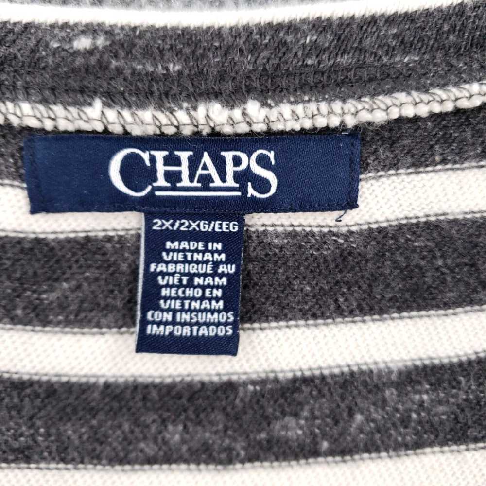 Chaps Chaps T-Shirt Womens 2X Plus Gray Striped L… - image 3