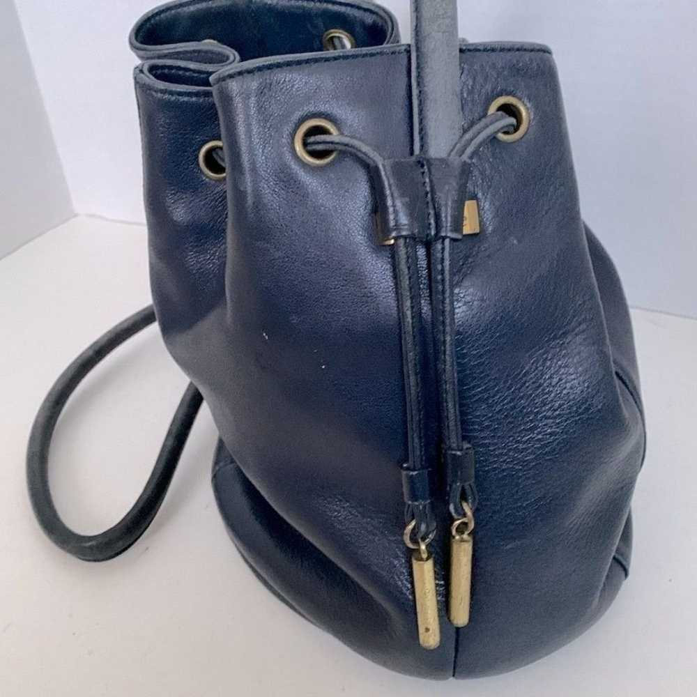 Vintage Etienne Aigner Navy Blue Leather Medium S… - image 3