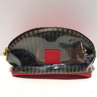 FENDI Makeup Pouch Pecan Pattern Comb 90s Vintage