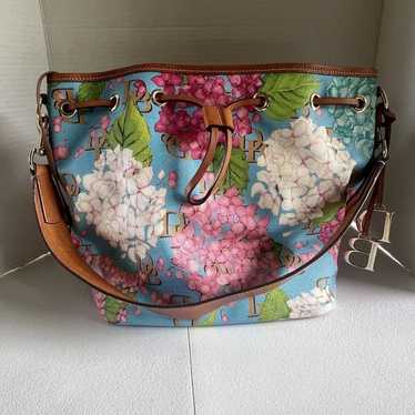 Dooney and Bourke BLUE Hydrangea Monogram LARGE D… - image 1