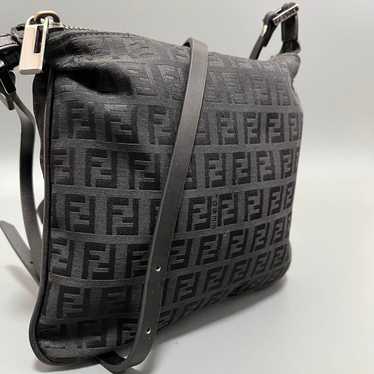 FENDI Zucchino Pattern Canvas Shoulder Bag Crossbo