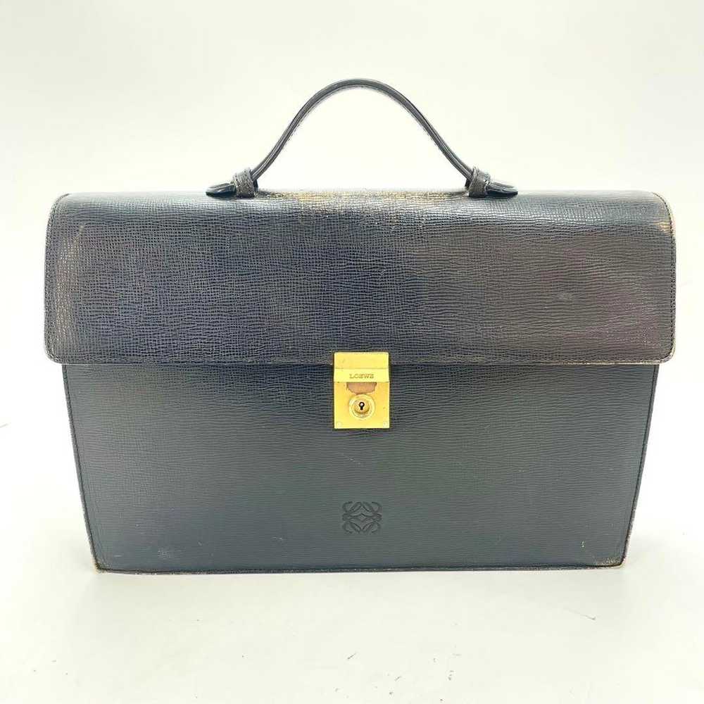 Loewe Anagram Rock Briefcase Business Bag Black F… - image 1