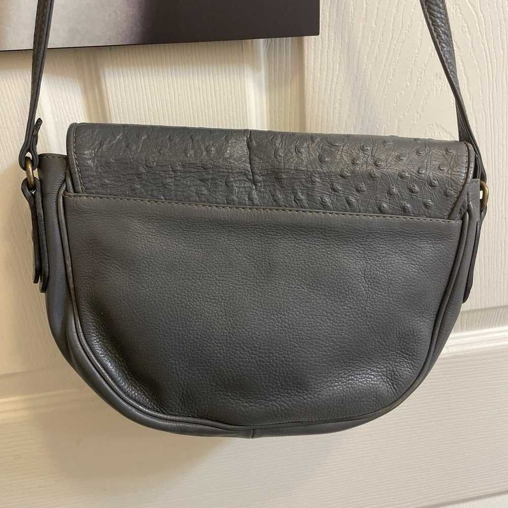 Ostrich Leather Gray Crossbody Bag Made in Italy - image 3