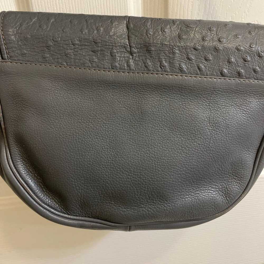 Ostrich Leather Gray Crossbody Bag Made in Italy - image 4