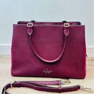 KATE SPADE med satchel discount triple compartment purple/maroon