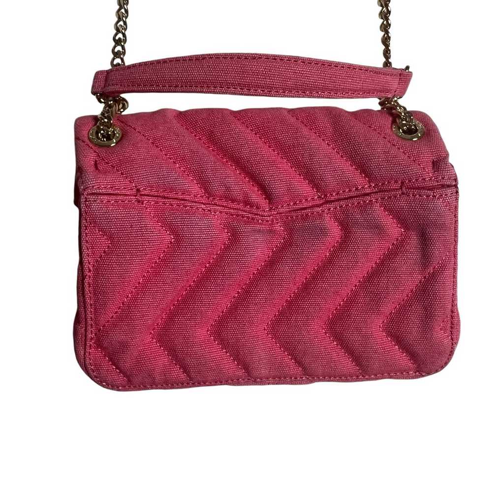 Sandro Pink Yza Quilted Gold Chain Canvas Bag - image 11