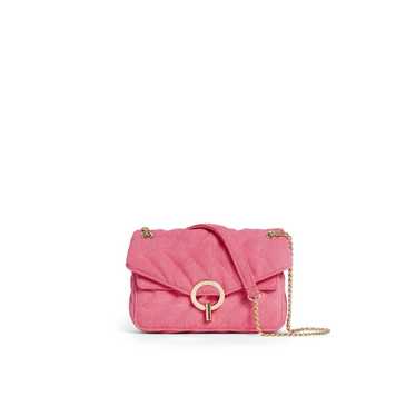 Sandro Pink Yza Quilted Gold Chain Canvas Bag - image 1