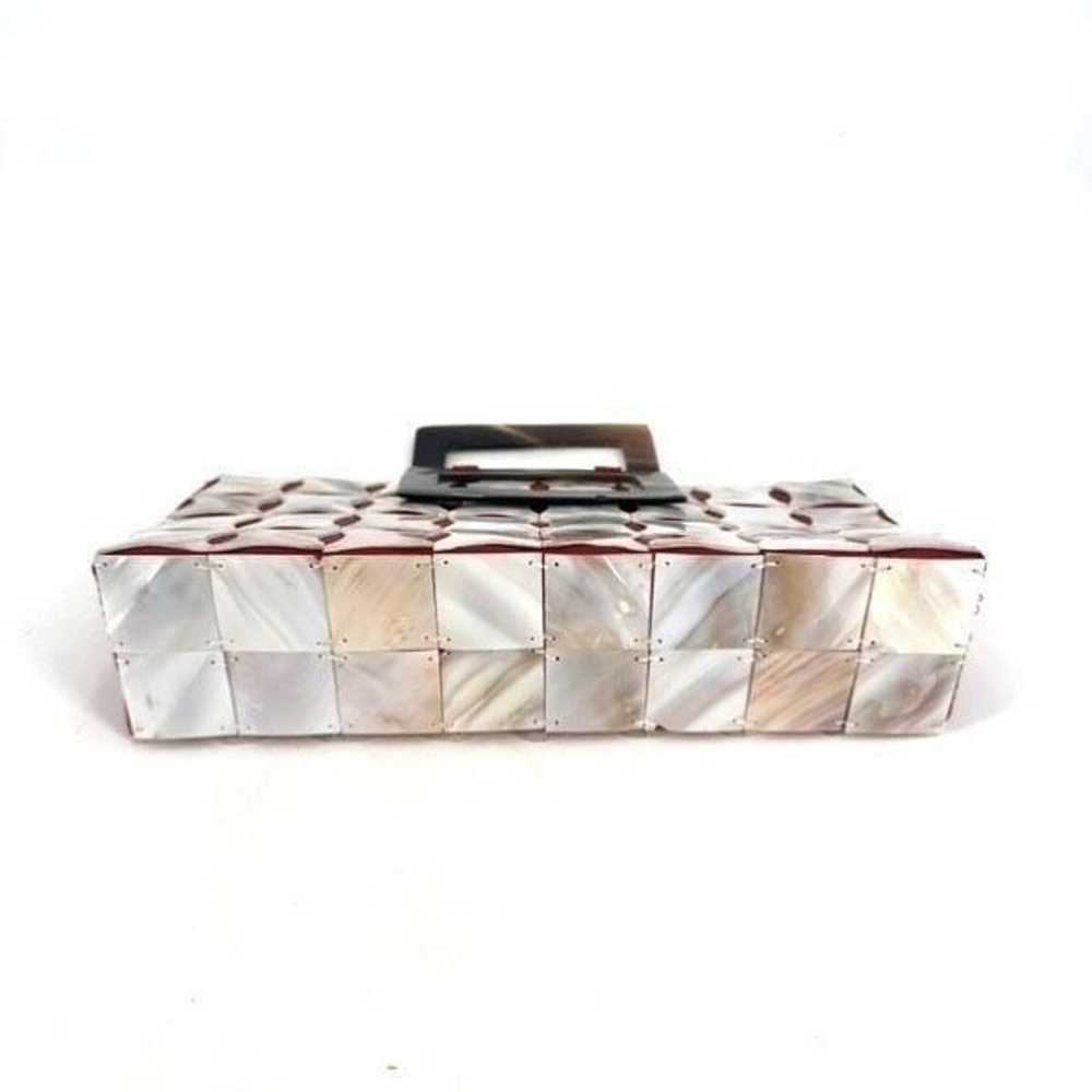 Vintage Geometric Shell Tiles Tortoise Abalone Ev… - image 5