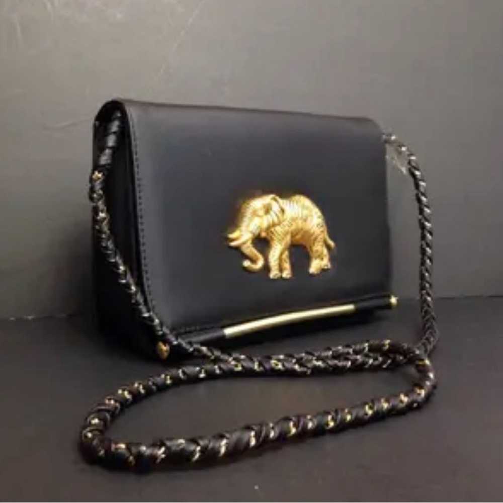 Nima Vintage 80s Glam 3D  Gold Elephant on Black … - image 6