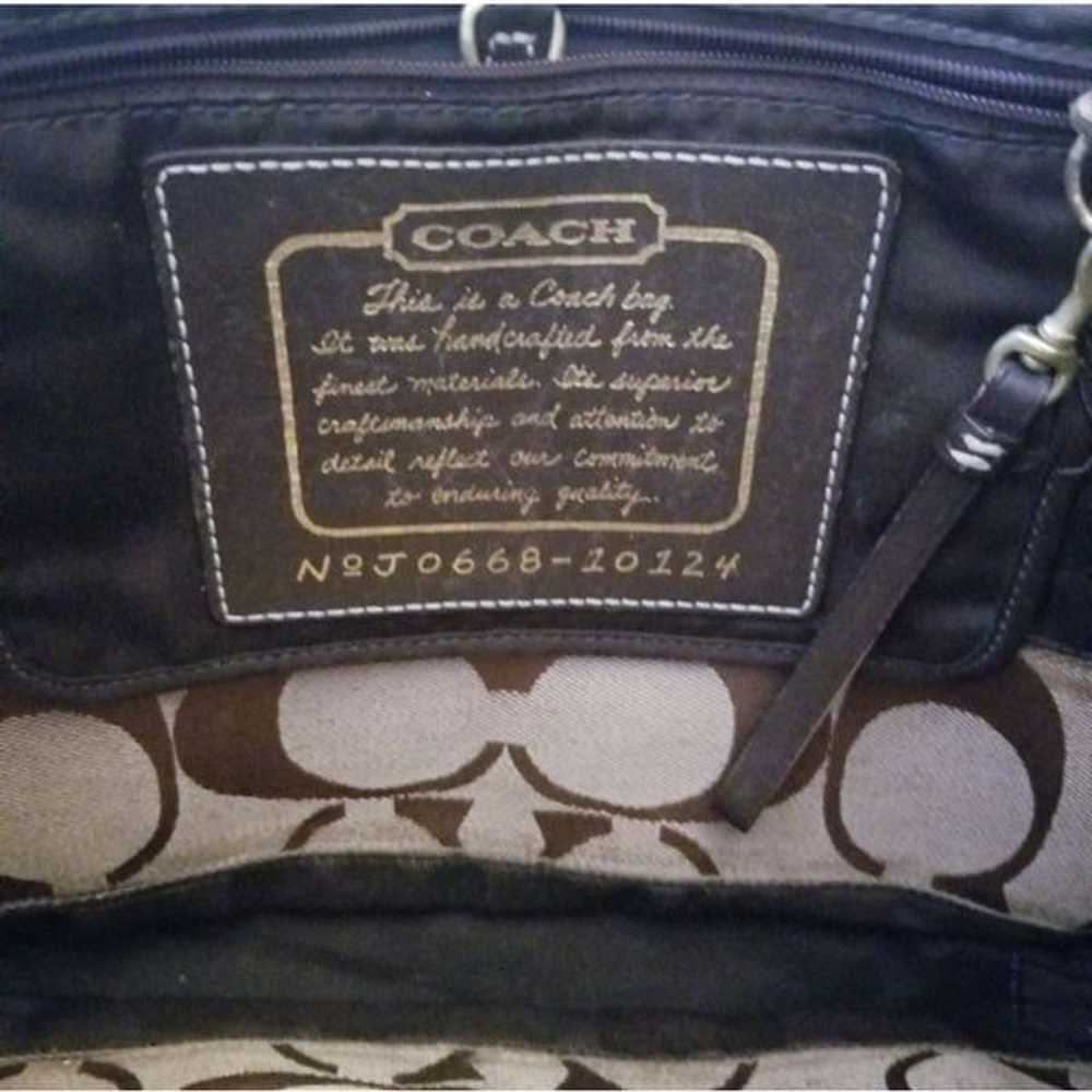 Vintage Brown canvas/leather Coach tote - image 5