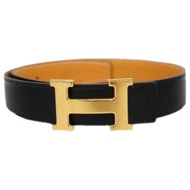 Hermès H leather belt