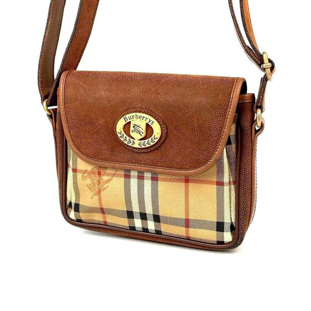 [Rare] Burberry Shoulder Bag Nova Check Emblem Ho… - image 2