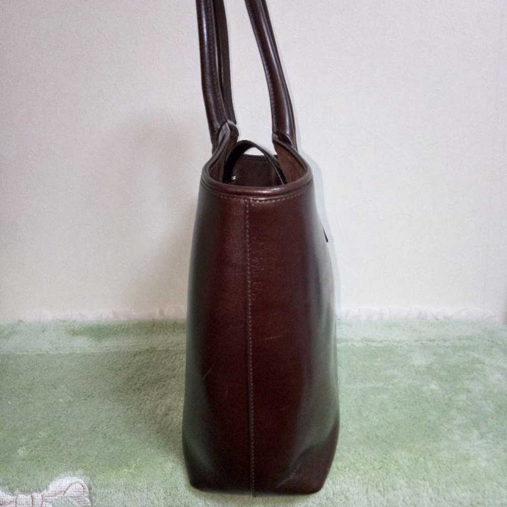 HIROFU Genuine Leather Tote Bag (Brown) with Pass… - image 4