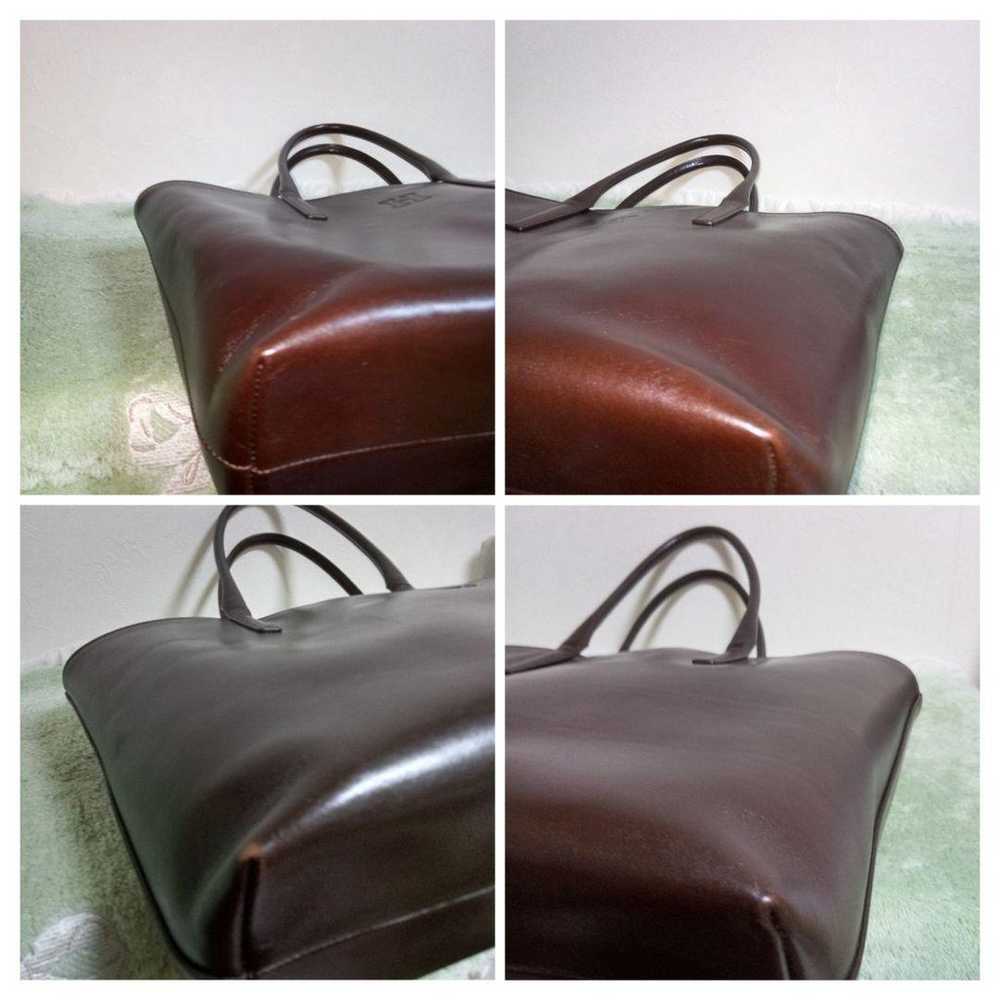 HIROFU Genuine Leather Tote Bag (Brown) with Pass… - image 7