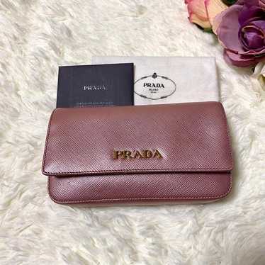 【Excellent Condition・Rare】PRADA Metallic Pink Pou… - image 1