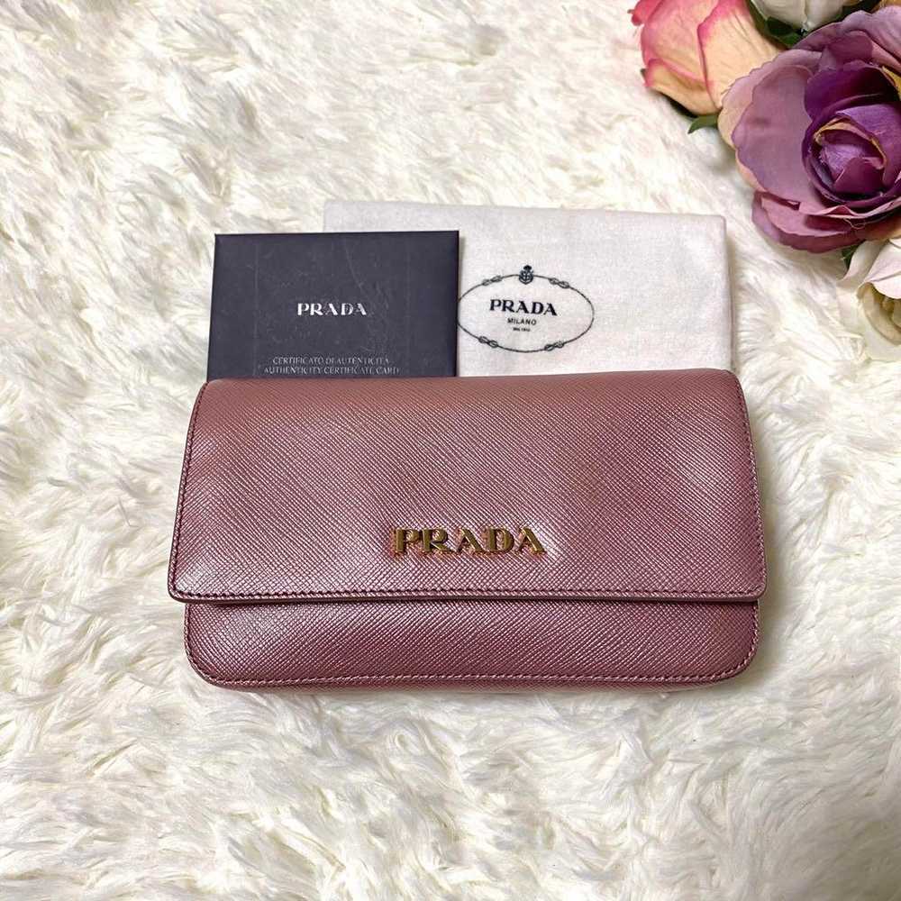 【Excellent Condition・Rare】PRADA Metallic Pink Pou… - image 2