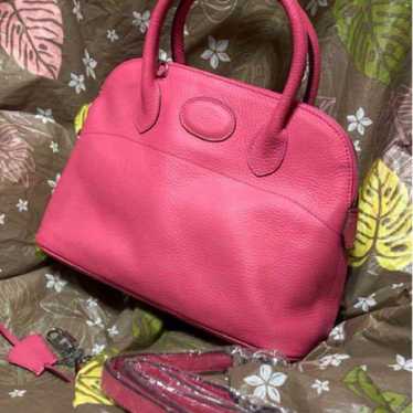 Pink leather bag, Bugatti style, pink color. - image 1